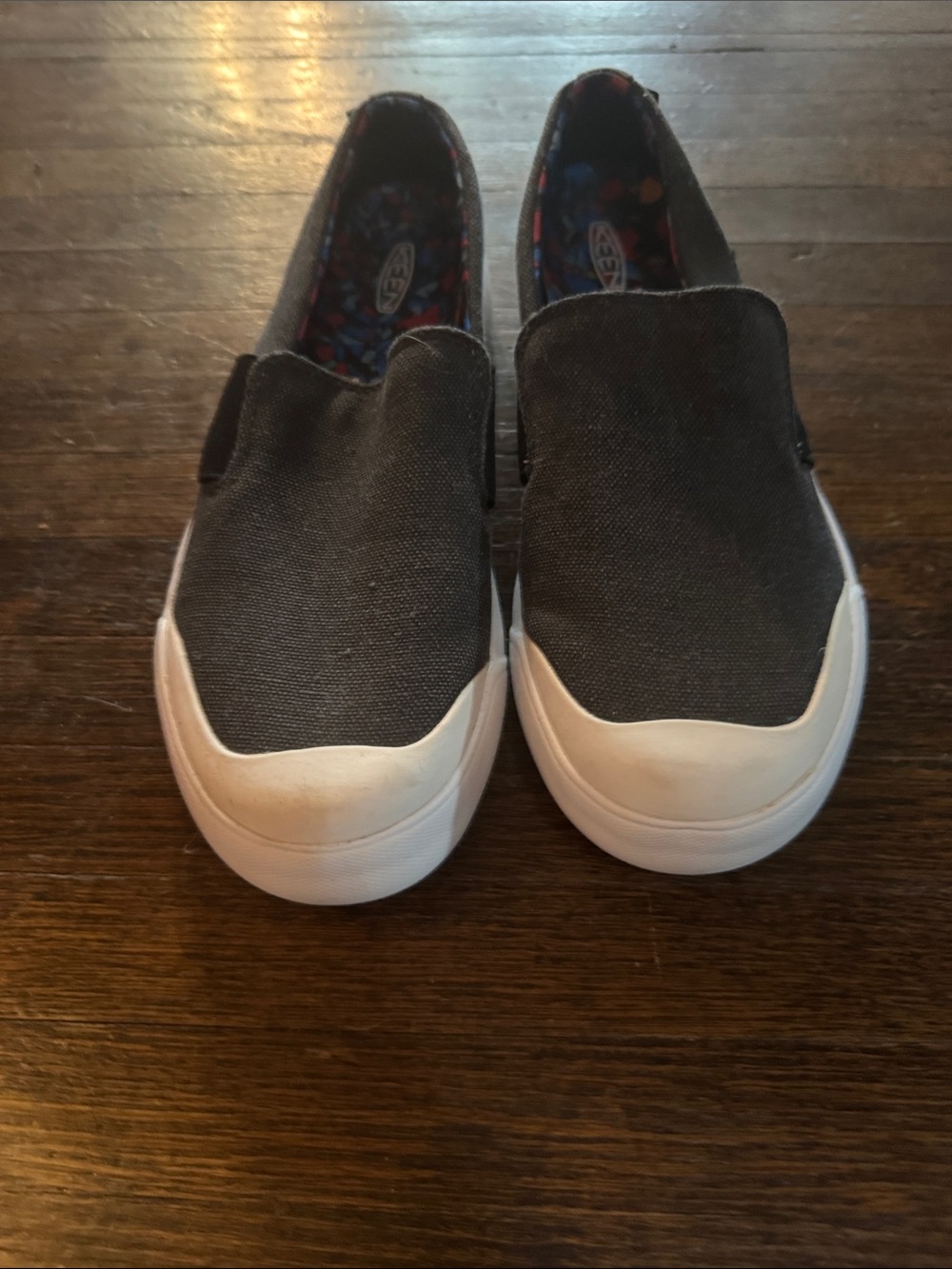 Keen Womens Slip-On Sneakers in Black and White